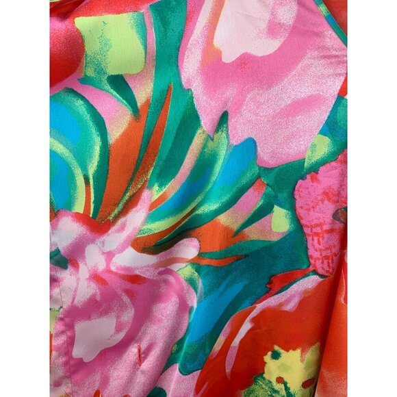 Natori Floral Poncho Blouse Small Vivid Colors - Picture 6 of 6